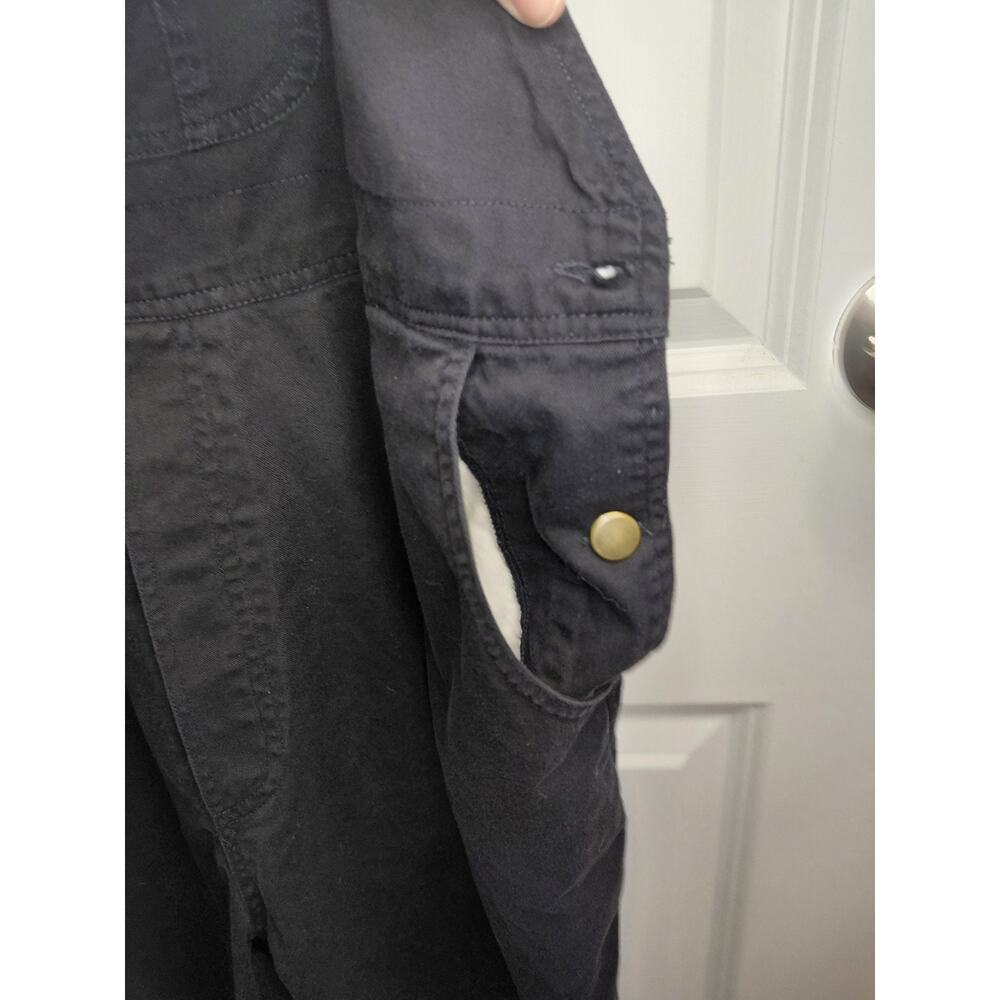 Vintage Forelli Black Cotton Utility Short Overalls Grunge Workwear Size 20 Plus - Picture 8 of 14